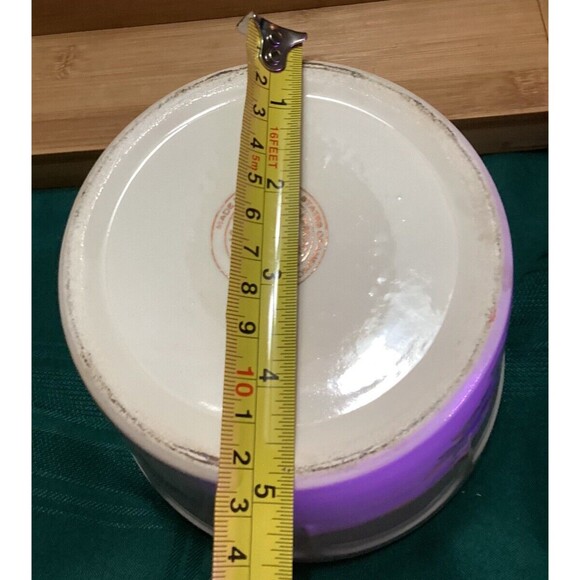 Vintage Bowl Universal Potteries Ovenproof USA White Floral Print Blue Rim MCM - Picture 13 of 13